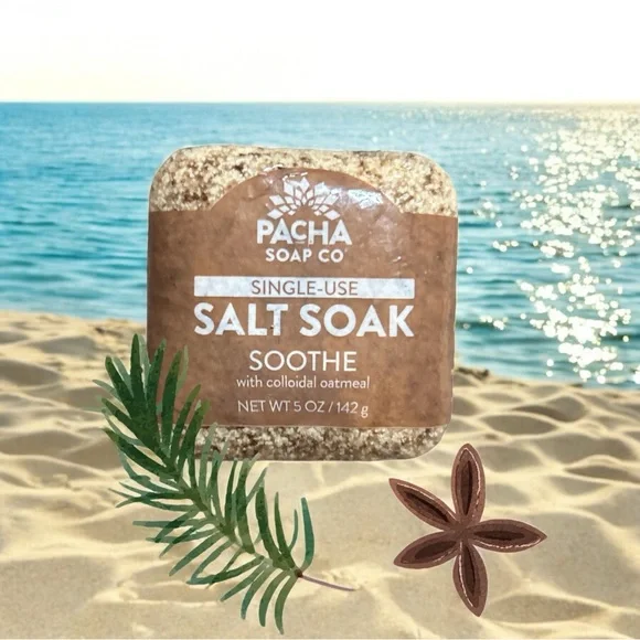 🔆 3/$10 Pacha Salt Soak Bath Bomb in “Soothe” With Comforting Colloidal Oatmeal - Picture 1 of 7